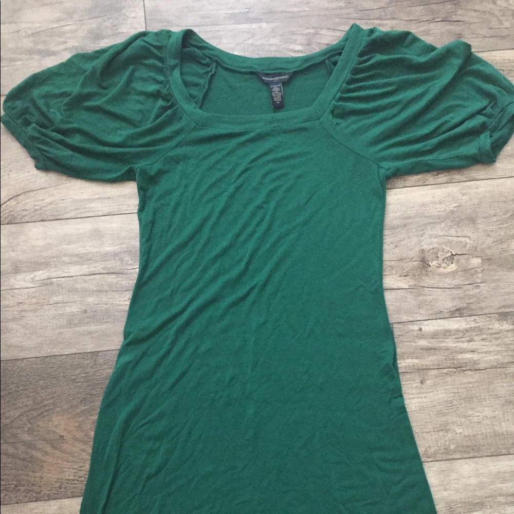Hunter green stretch Banana Republic dress